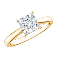 6 MM Princess Cut Lab Grown Diamond Solitaire Engagement Ring For Women
