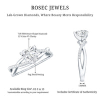 Criss Cross Lab Grown Diamond Heart Engagement Ring