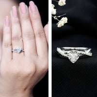 Criss Cross Lab Grown Diamond Heart Engagement Ring