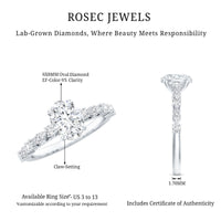 1.29 Carat Oval Cut Lab Diamond Solitaire Engagement Ring