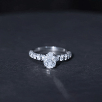 1 CT Pear Cut Lab Grown Diamond Engagement Ring for Women