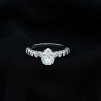 1 CT Pear Cut Lab Grown Diamond Engagement Ring for Women