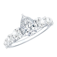 Certified Diamond Teardrop Engagement Ring with Sides Stones