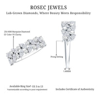 Certified Lab Grown Diamond Cluster Half Eternity Band for Women