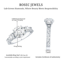 Lab Grown Diamond Vintage Style Engagement Ring