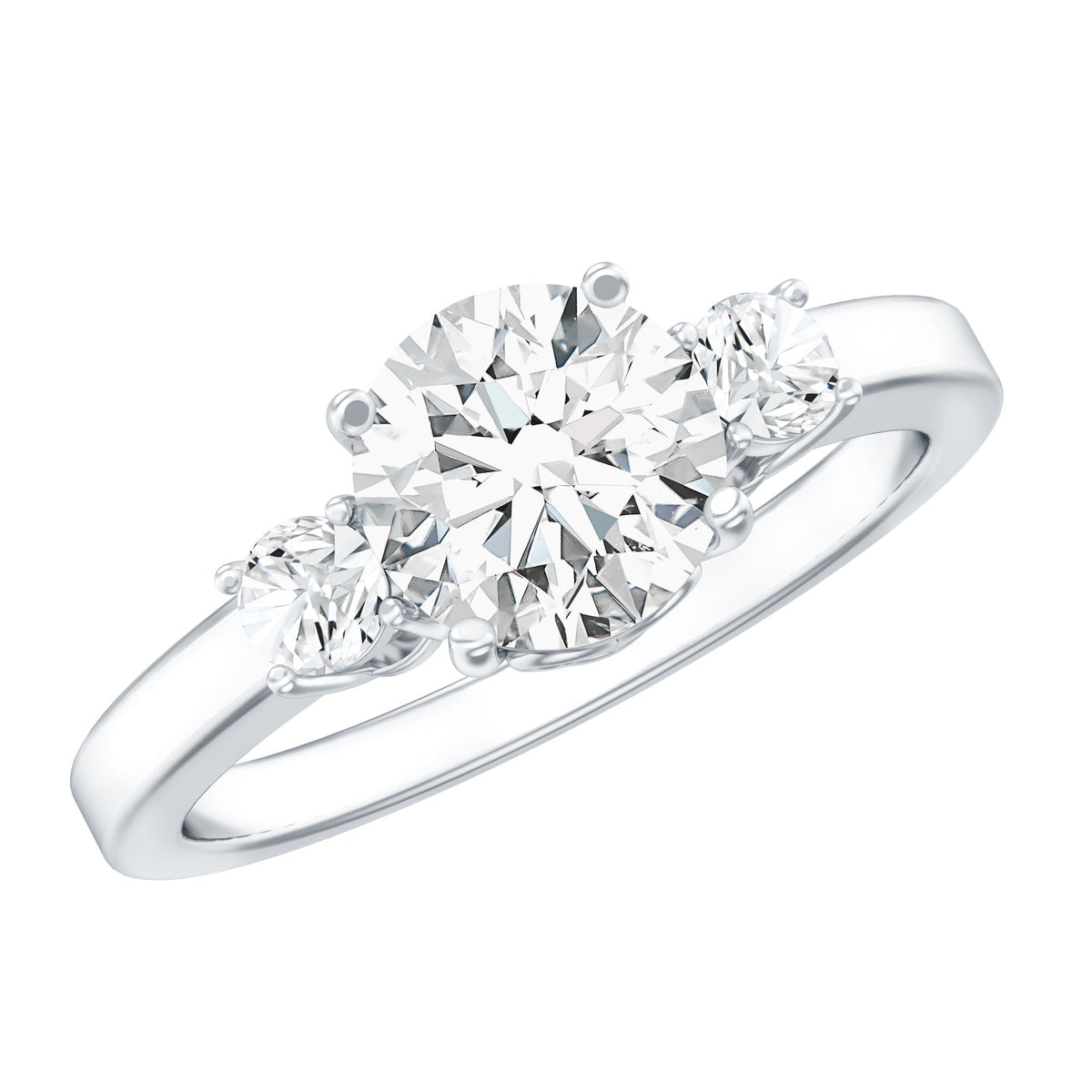 3 Stone Lab Grown Diamond Engagement Ring for Women