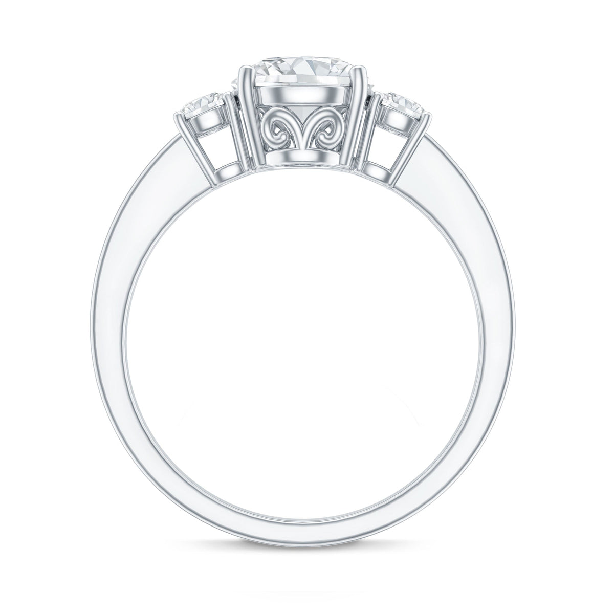 3 Stone Lab Grown Diamond Engagement Ring for Women