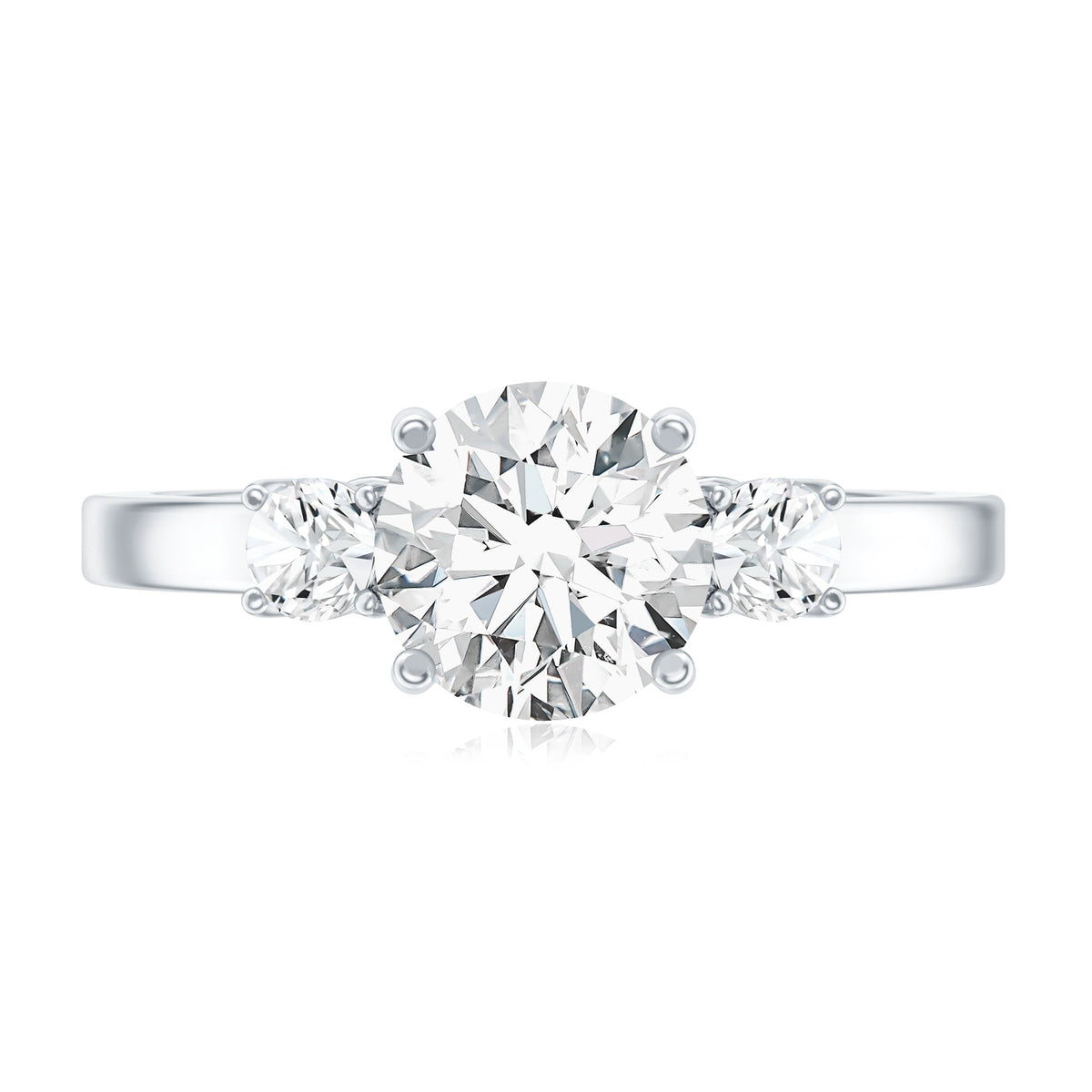 3 Stone Lab Grown Diamond Engagement Ring for Women