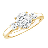 3 Stone Lab Grown Diamond Engagement Ring for Women