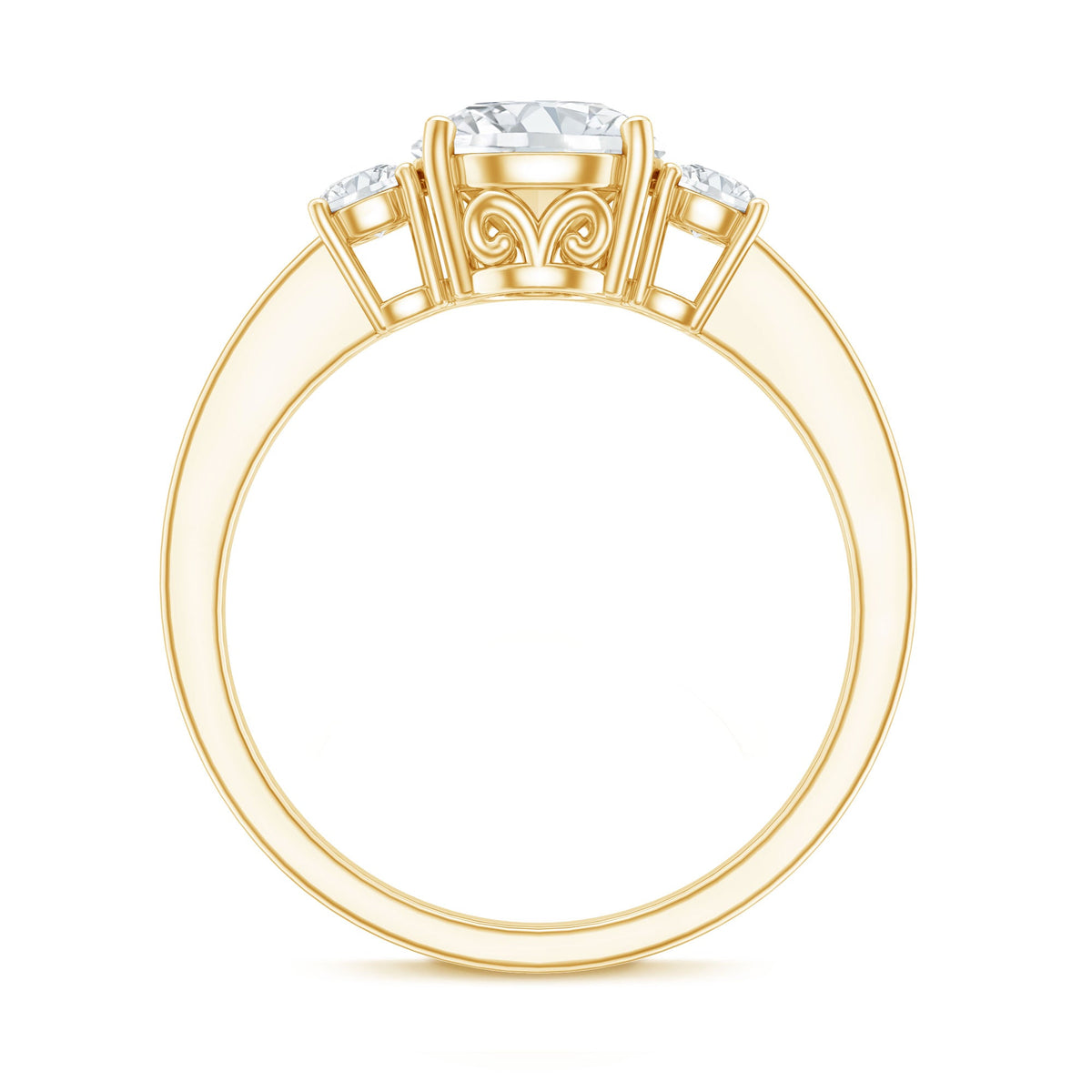 3 Stone Lab Grown Diamond Engagement Ring for Women