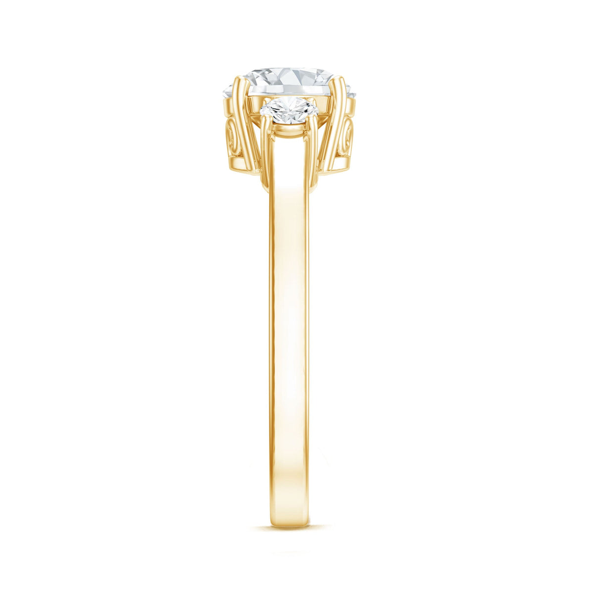 3 Stone Lab Grown Diamond Engagement Ring for Women