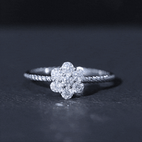 Lab Created Diamond Flower Engagement Ring for Her