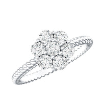 Lab Created Diamond Flower Engagement Ring for Her