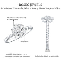 Lab Created Diamond Flower Engagement Ring for Her