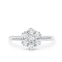 Lab Created Diamond Flower Engagement Ring for Her