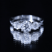 Lab Grown Diamond Three Stone Engagement Ring with Crossover Shank