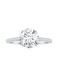 Solitaire Lab Grown Diamond Ring with Side Stones for Women