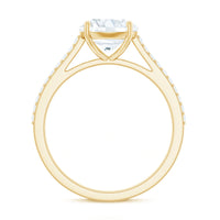 Solitaire Lab Grown Diamond Ring with Side Stones for Women