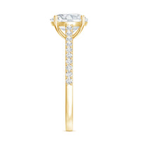 Solitaire Lab Grown Diamond Ring with Side Stones for Women