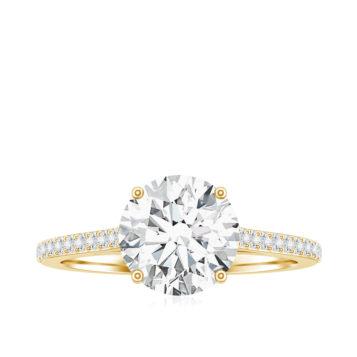 Solitaire Lab Grown Diamond Ring with Side Stones for Women