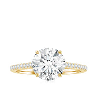 Solitaire Lab Grown Diamond Ring with Side Stones for Women