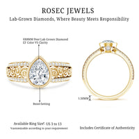 Certified Lab Created Diamond Antique Engagement Ring for Women