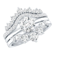 0.25 Carat Lab Grown Diamond Vintage Bridal Ring Set with 3 Piece