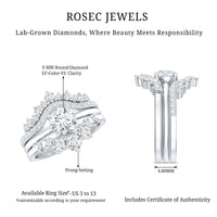 0.25 Carat Lab Grown Diamond Vintage Bridal Ring Set with 3 Piece
