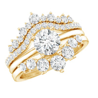 0.25 Carat Lab Grown Diamond Vintage Bridal Ring Set with 3 Piece