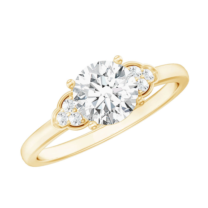 Classic Lab Diamond Circle Engagement Ring With Certificate