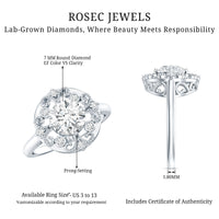 Certified Lab Grown Diamond Beaded Engagement Ring for Women