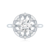 Certified Lab Grown Diamond Beaded Engagement Ring for Women