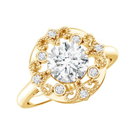 Certified Lab Grown Diamond Beaded Engagement Ring for Women