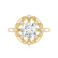 Certified Lab Grown Diamond Beaded Engagement Ring for Women
