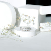Pear Cut Lab Created Diamond Half Eternity Wedding Band