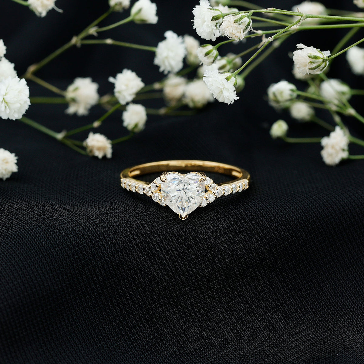 Certified 7mm Diamond Heart Solitaire Ring For Her