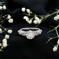 Lab Grown Diamond Antique Looking Engagement Ring