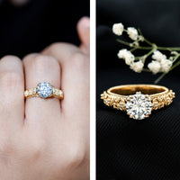 Lab Grown Diamond Antique Looking Engagement Ring