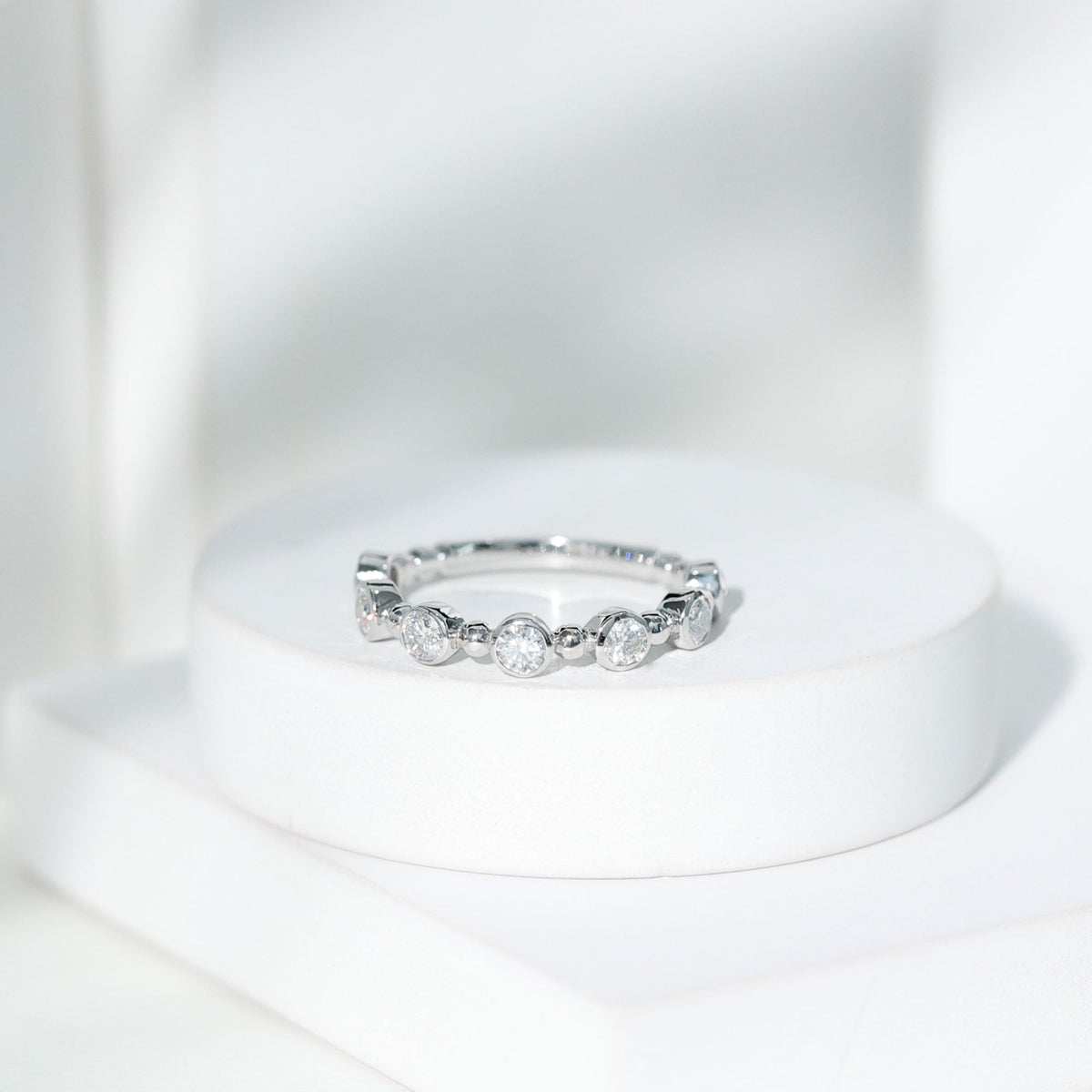 Bezel Set Lab Grown Diamond Wedding Anniversary Band
