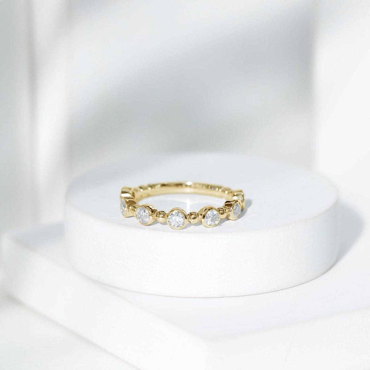 Bezel Set Lab Grown Diamond Wedding Anniversary Band