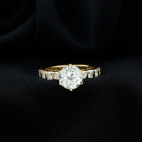 Certified Lab Diamond 8 mm Round Engagement Ring With 6 Prong