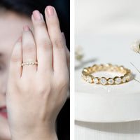 Round Cut Lab Grown Diamond Bezel Set Eternity Band
