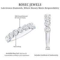 Bezel Set Lab Grown Diamond Semi Eternity Ring for Women