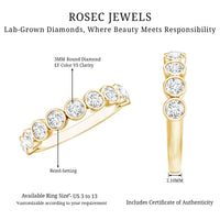 Bezel Set Lab Grown Diamond Semi Eternity Ring for Women