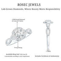 Classic Lab Grown Diamond Criss Cross Engagement Ring
