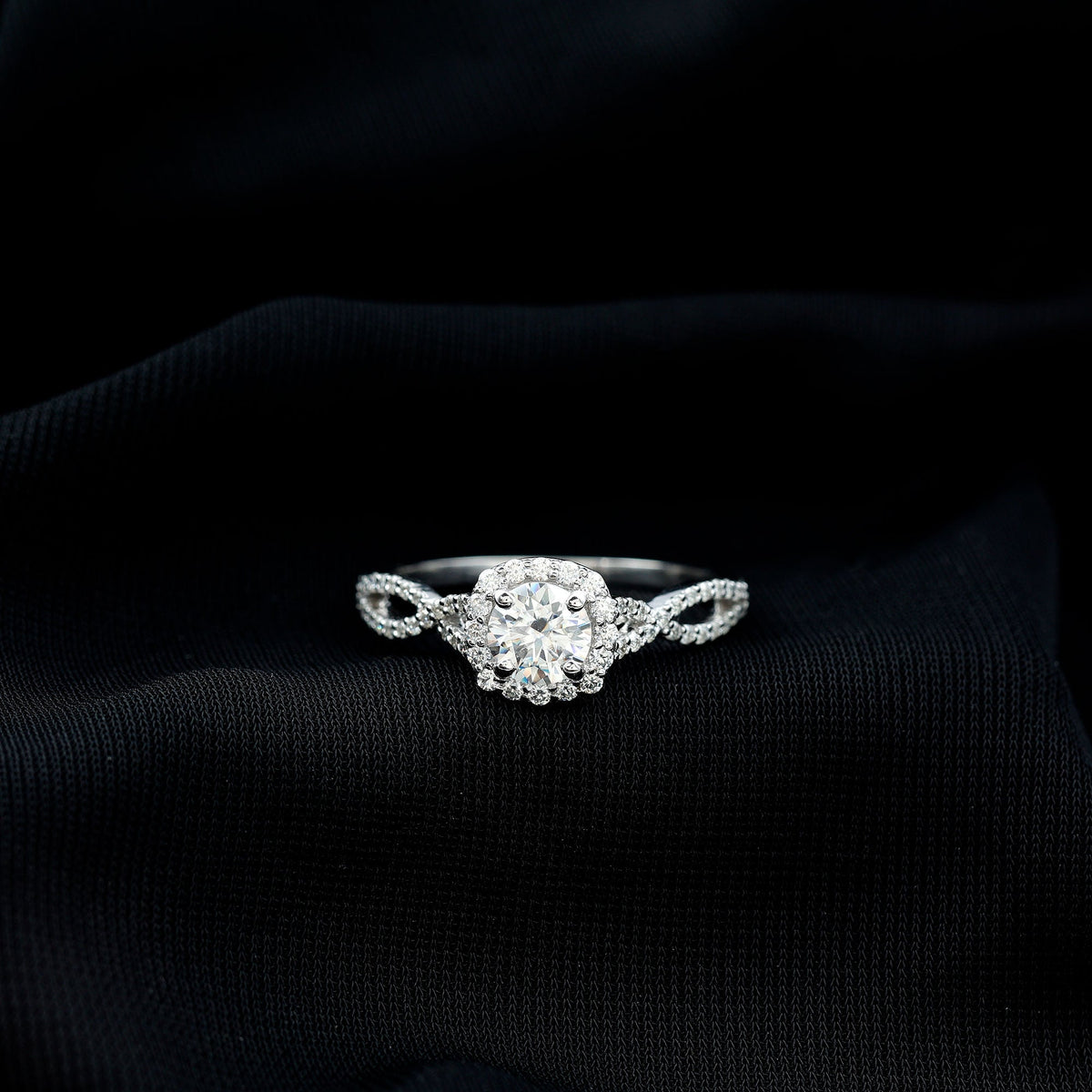 Classic Lab Grown Diamond Criss Cross Engagement Ring