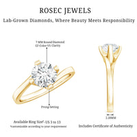 Lab Grown Diamond Engagement Ring With Diagonal 4 Prongs