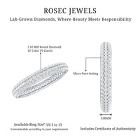 Round Cut Lab Grown Diamond Eternity Wedding Band