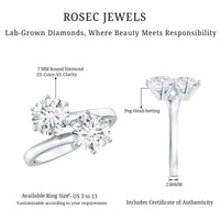 Certified Lab Created Diamond Moi Et Toi Engagement Ring for Women