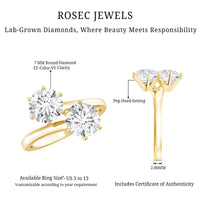 Certified Lab Created Diamond Moi Et Toi Engagement Ring for Women